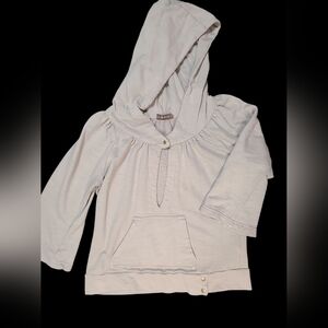 XCVI 100% Cotton Taupe Hoodie Top Size XS